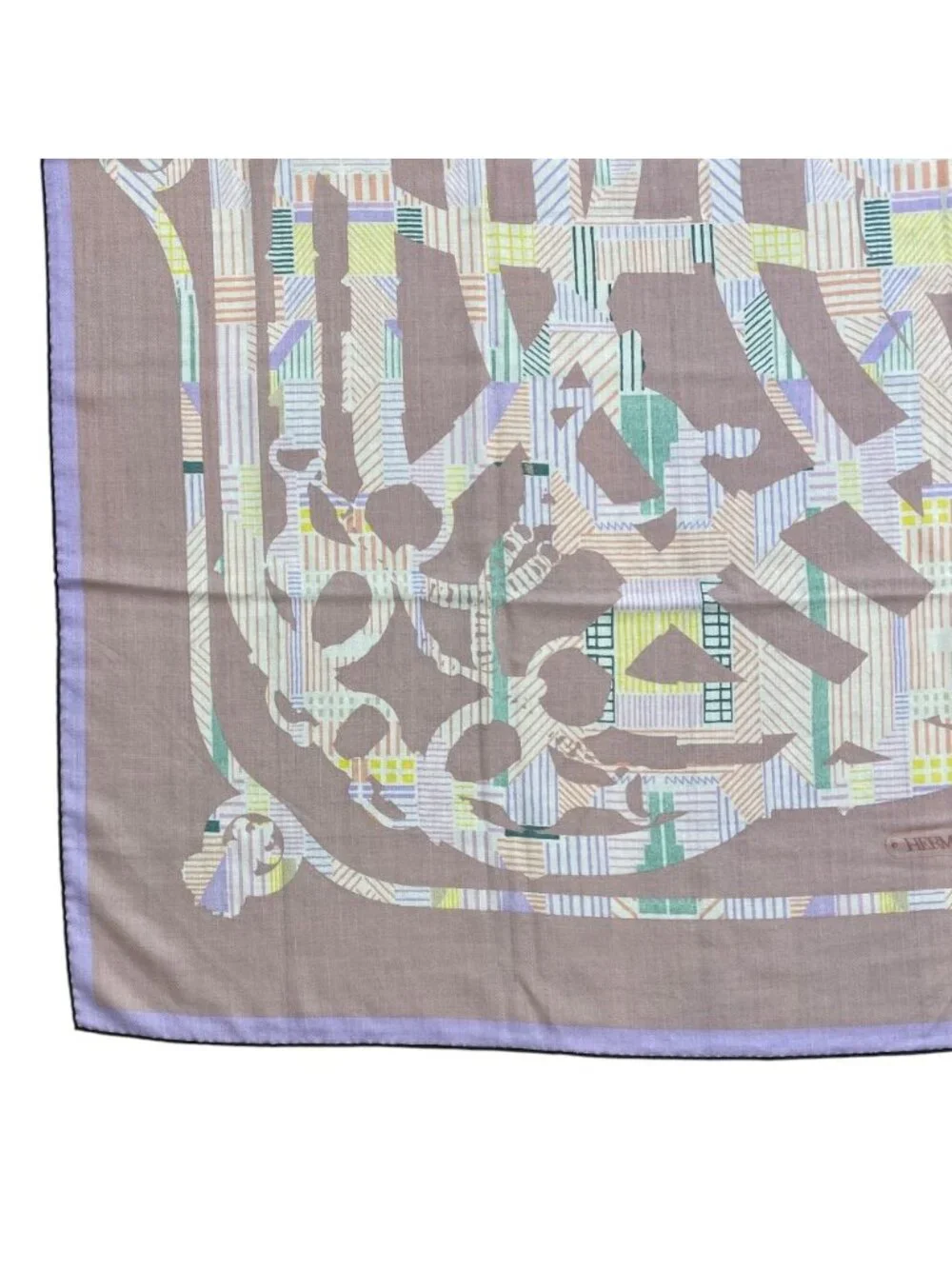 Hermes Carre 140 Cavalcadour Scarf Large Shawl Horse Tackle Boxed Cashmere Silk